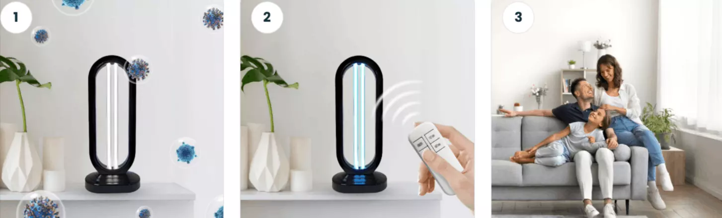 ClairLite open with glowing UV light