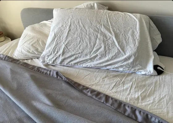 Official photo of Velin Grounding Bed Sheets arranged on a bed