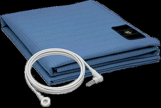 Official blue Velin Grounding Bed Sheet set with white grounding cord