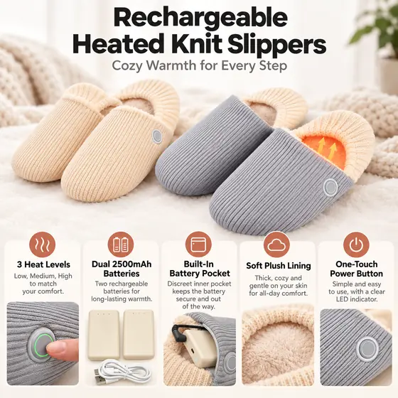Seller Wattoes feature graphic showing three heat settings, batteries, lining and power button
